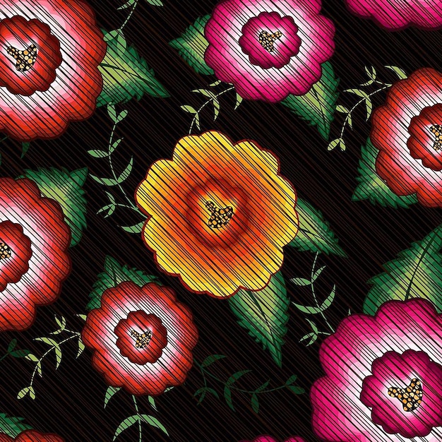 Detail vyšívaného vzoru